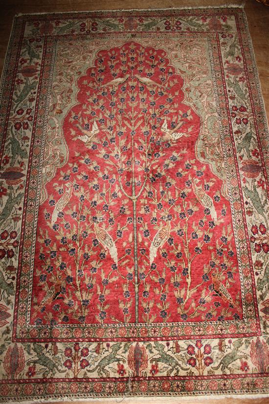 Red ground tree of life rug